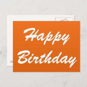 Orange Happy Birthday Postcards