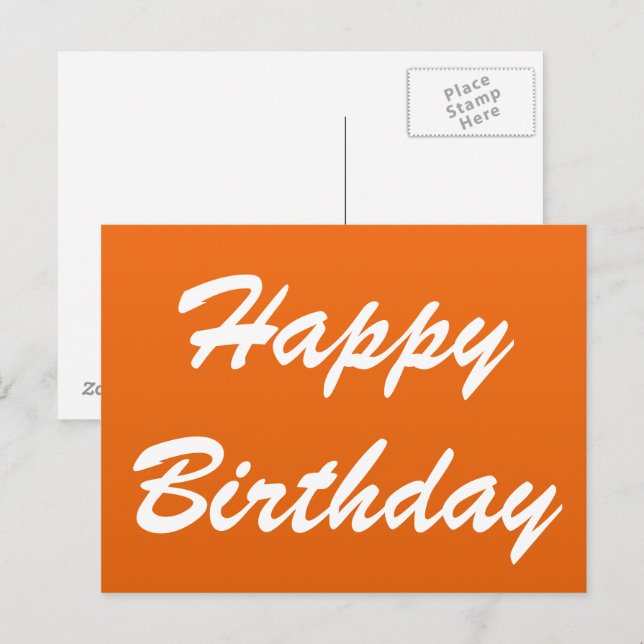Orange Happy Birthday Postcards (Front/Back)