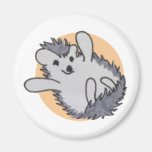 Orange Happy Cute Hedgehog Magnet