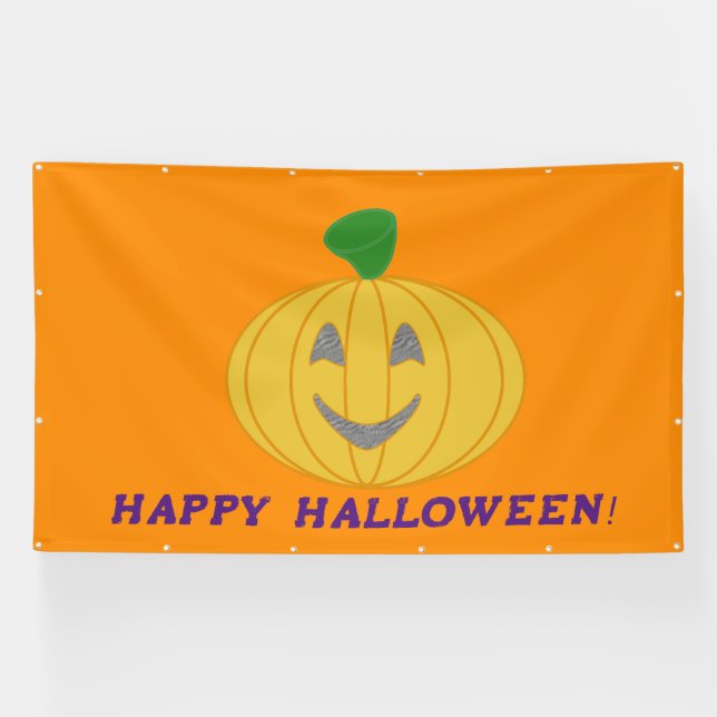 Orange Happy Halloween Banner (Horizontal)