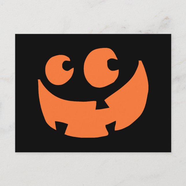 Orange Happy Halloween Pumpkin Postcard (Front)