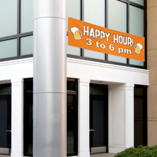 Orange Happy Hour Banner