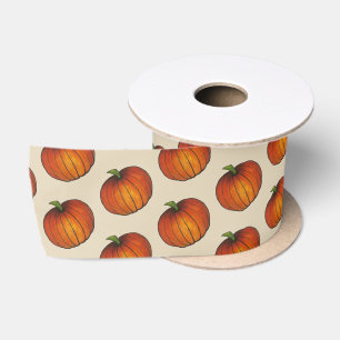Orange Harvest Pumpkin Halloween Thanksgiving Fall Satin Ribbon