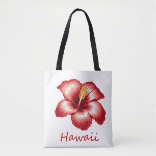 Orange hawaii hibiscus tote bag