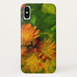 Orange Hawkweed Wildflower Abstract Impressionism iPhone X Case