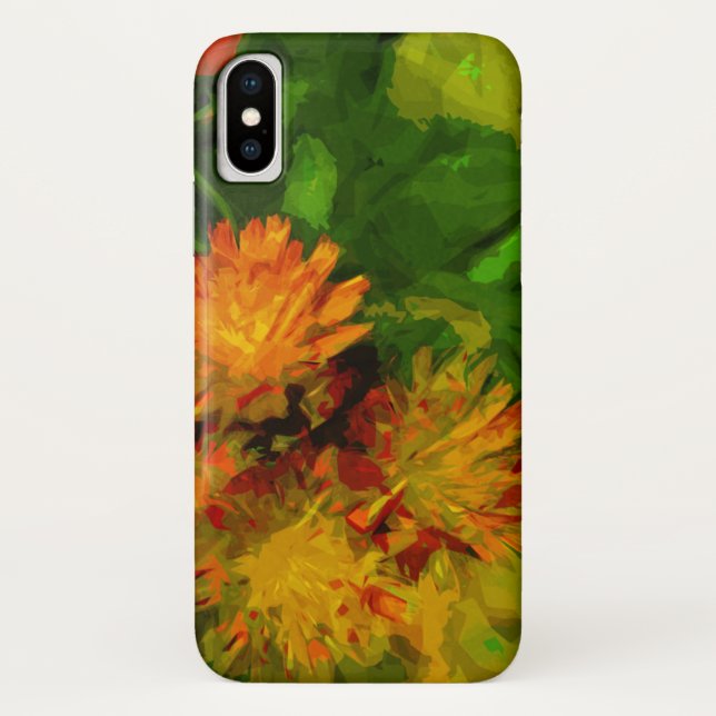 Orange Hawkweed Wildflower Abstract Impressionism Case-Mate iPhone Case (Back)