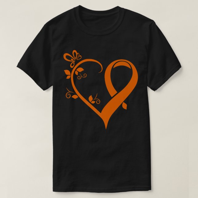 Orange Heart ADHD Neurodiversity Awareness Gift Wa T-Shirt (Design Front)