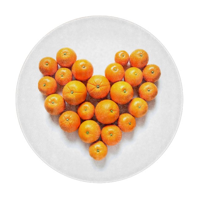 Orange Heart Cutting Board (Front)