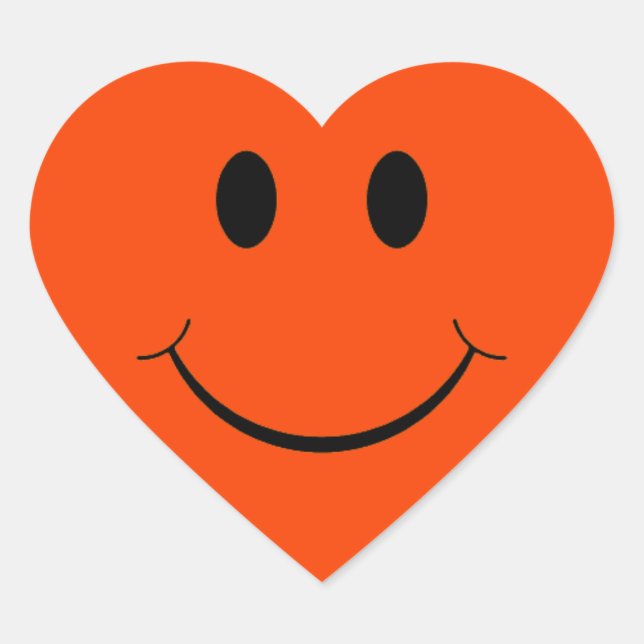Orange Heart Face Stickers (Front)