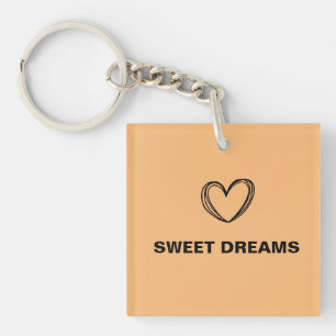 ORANGE HEART SWEET DREAM SIMPLE MINIMAL KEYCHAIN