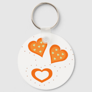 Orange Hearts Keychain