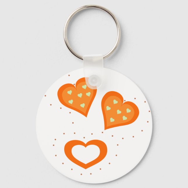 Orange Hearts Keychain (Front)