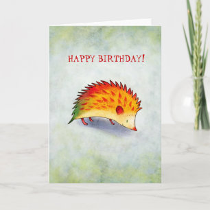 Orange Hedgehog Greeting Card(customizable) Card