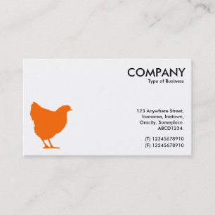 Orange Hen Symbol - White (Eggshell) Business Card