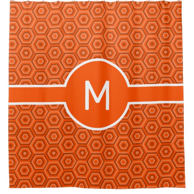 Orange Hexagons with Central Monogram Geometric (Front)