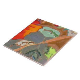 Orange Hibiscus 8 of 12 Tile