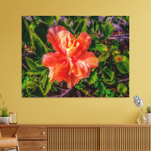 Orange Hibiscus Beauty Canvas Print