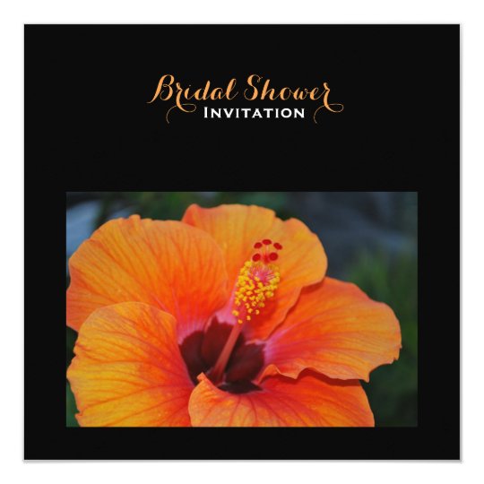Orange Hibiscus Bridal Shower Card