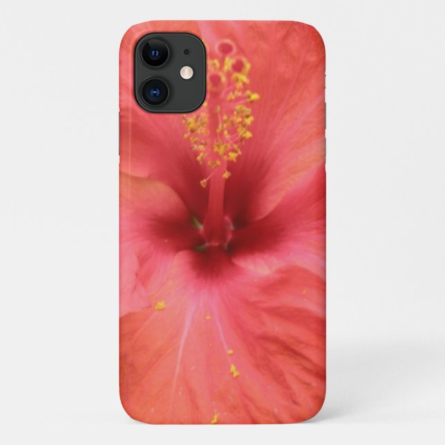 Orange Hibiscus Flower Macro iPhone Case (Back)