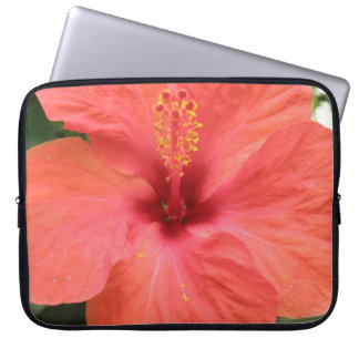 Orange Hibiscus Flower macro Laptop Sleeve
