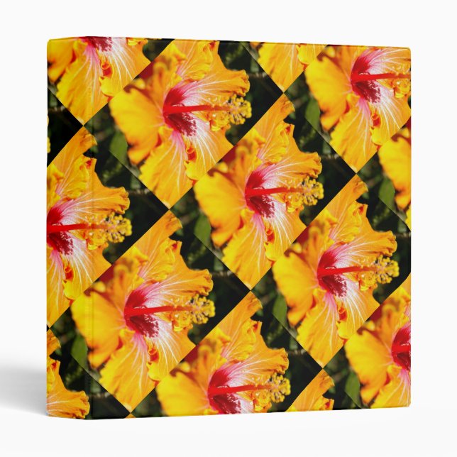 Orange Hibiscus Flower Side View Binder (Front/Spine)