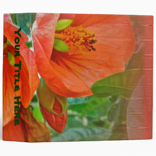 Orange Hibiscus Flowers Binder