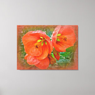 Orange Hibiscus Flowers Canvas Print