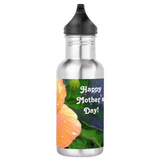 Orange Hibiscus Happy Mother's Day 532 Ml Water Bottle