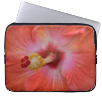 Orange Hibiscus Laptop Computer Sleeve