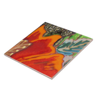 Orange Hibiscus Part 3 of 12 Tile