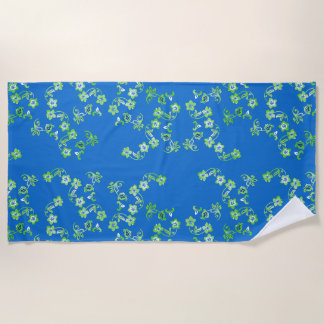 Orange Hibiscus Print Beach Towel