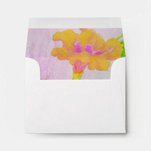 Orange Hibiscus Watercolor RSVP Envelopes