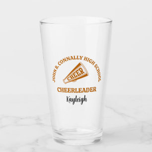 Orange High School Cheerleader Personalized Glass