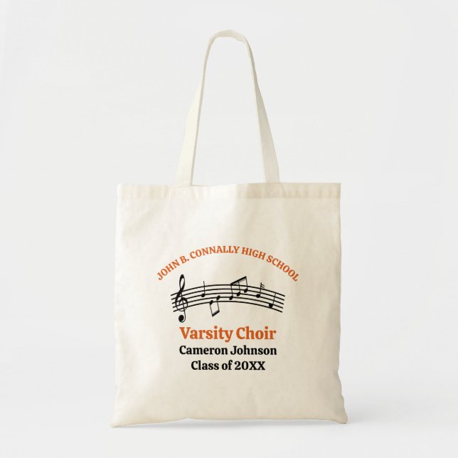 Orange High School Choir Customizable Tote Bag (Front)