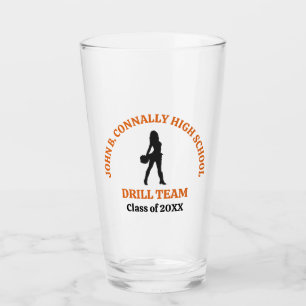 Orange High School Drill Team Dancer Personalized Glass