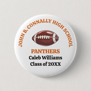 Orange High School Football Team Customized 2 Inch Round Button
