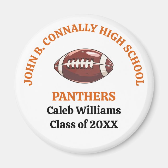 Orange High School Football Team Customized Magnet (Front)