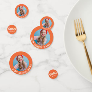 Orange High School Grad Custom Photo Graduation Confetti