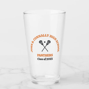 Orange High School Lacrosse Team Personalized Glass