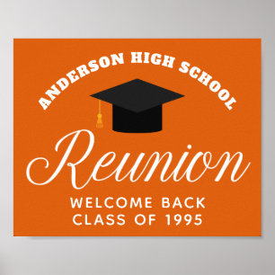 Orange High School Reunion Custom Alumni Welcome Poster