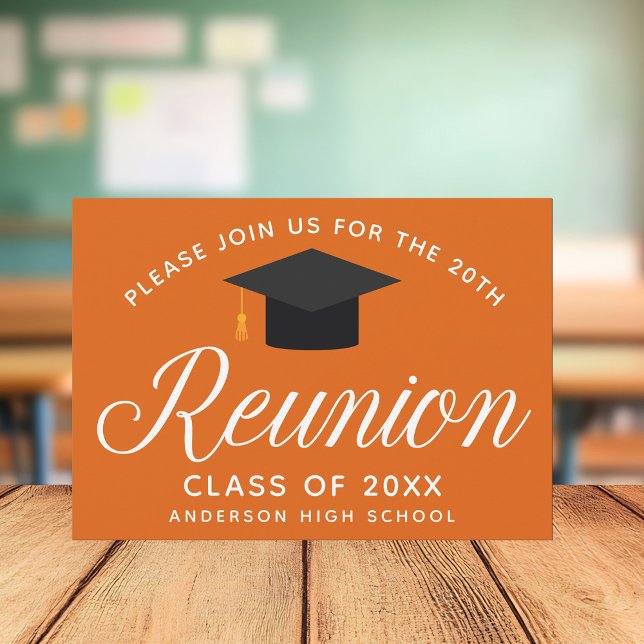 Orange High School Reunion Custom Party Invitation (Creator Uploaded)