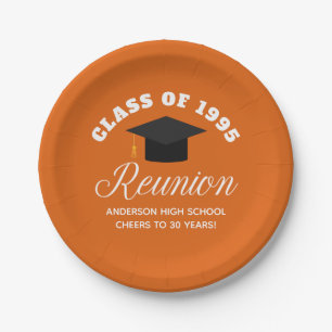 Orange High School Reunion Personalized Party Paper Plate
