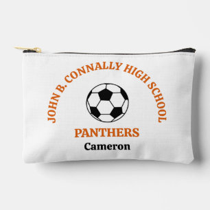 Orange High School Soccer Team Personalized Accessory Pouch