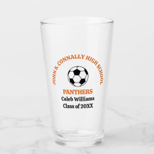 Orange High School Soccer Team Personalized Glass