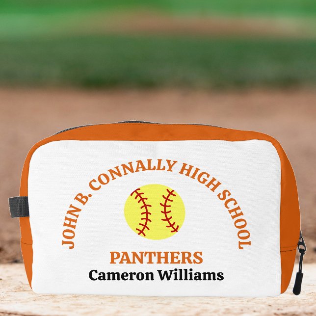 Orange High School Softball Player Personalized Dopp Kit (Creator Uploaded)