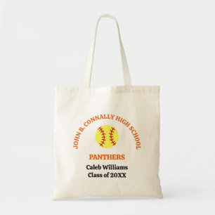 Orange High School Softball Team Personalized Tote Bag