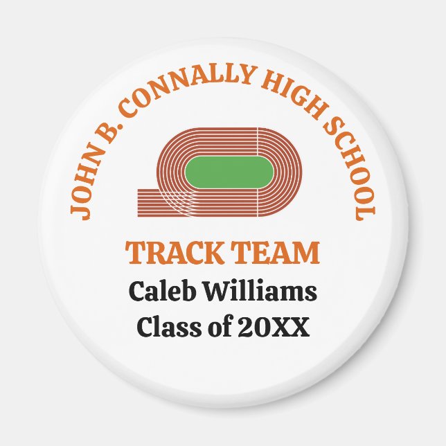 Orange High School Track Team Custom Runner Magnet (Front)