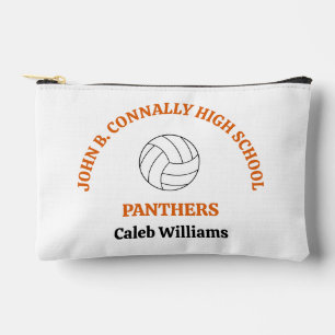 Orange High School Volleyball Player Personalized Accessory Pouch