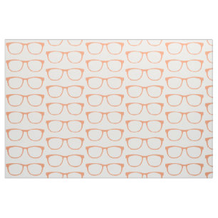 Orange Hipster Geek Glasses Fabric