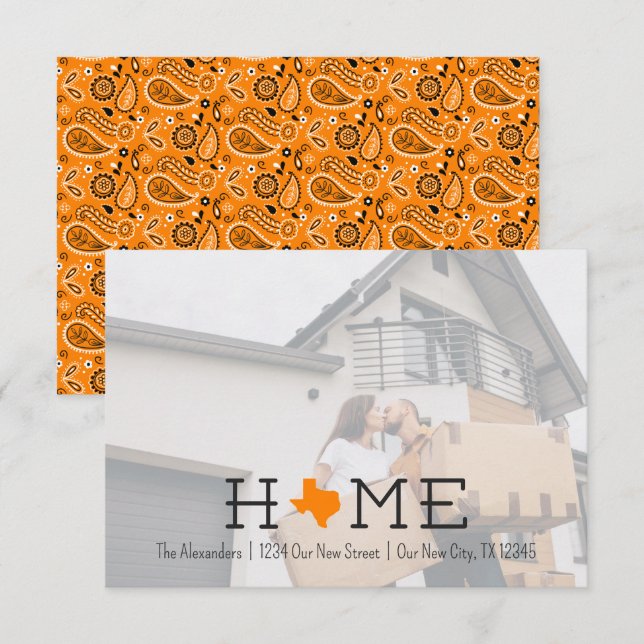 Orange HOME Texas Moving Announcement (Front/Back)
